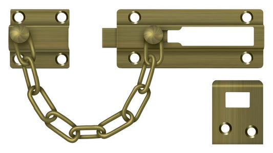 Deltana CDG35U5 Door Guard; Chain / Doorbolt; Antique Brass Finish