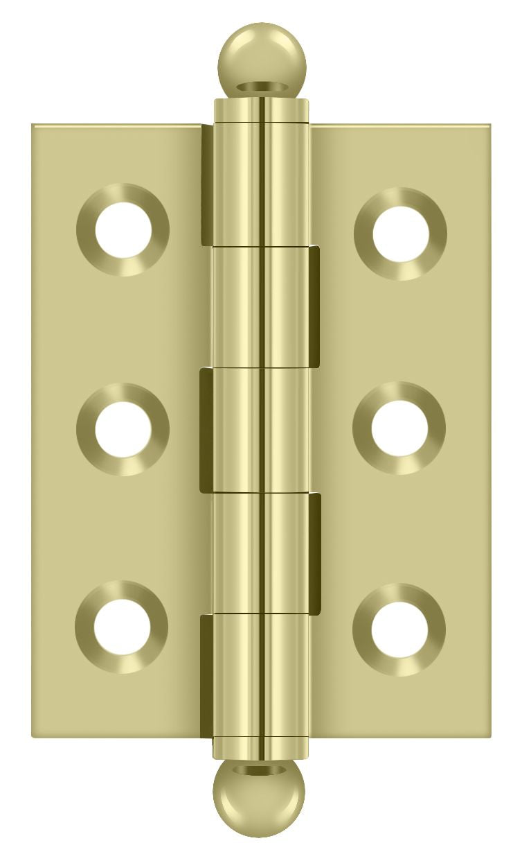 Deltana CH2015U3-UNL 2" x 1-1/2" Hinge; with Ball Tips; Unlacquered Bright Brass Finish