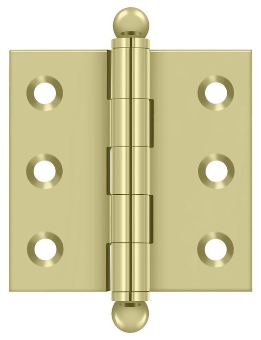 Deltana CH2020U3-UNL 2" x 2" Hinge; with Ball Tips; Unlacquered Bright Brass Finish