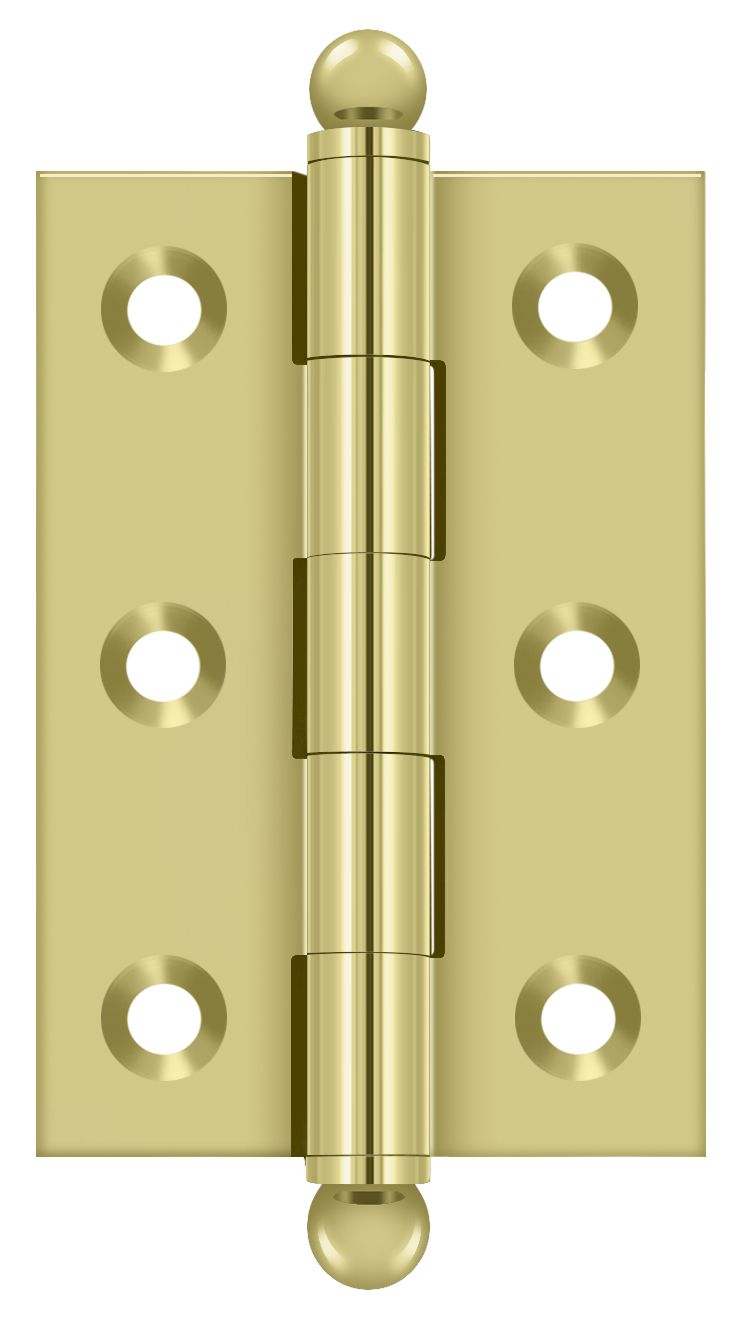 Deltana CH2517U3 2-1/2" x 1-11/16" Hinge; with Ball Tips; Bright Brass Finish