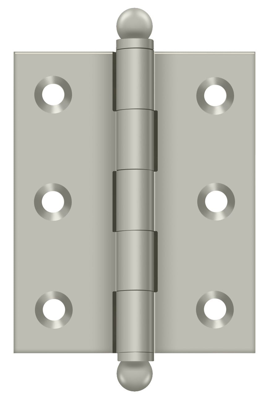 Deltana CH2520U15 2-1/2" x 2" Hinge; with Ball Tips; Satin Nickel Finish