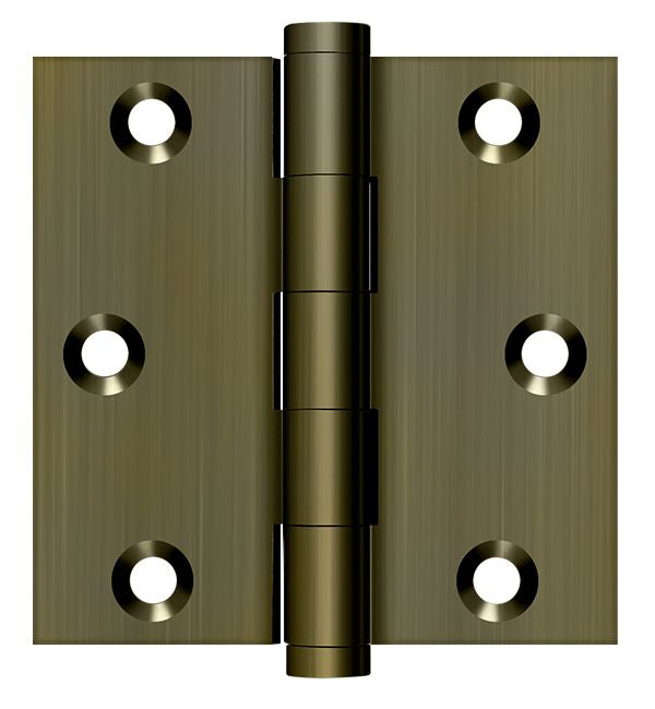 Deltana DSB35 3" x 3" Square Hinge; Antique Brass Finish