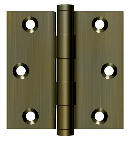 Deltana DSB35 3" x 3" Square Hinge; Antique Brass Finish