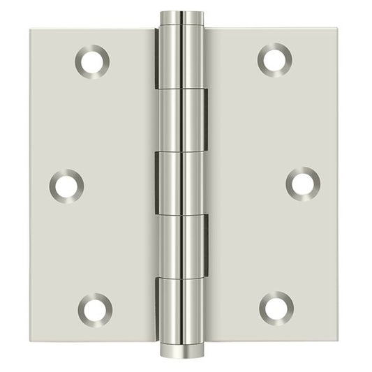 Deltana DSB3514 3-1/2" x 3-1/2" Square Hinge; Bright Nickel Finish