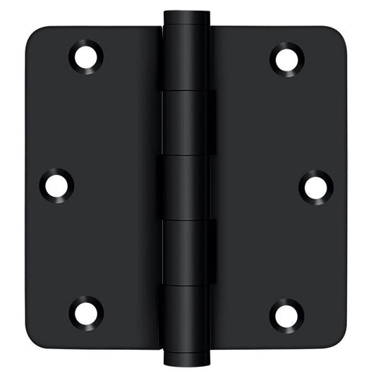 Deltana DSB35R419-R 3-1/2" x 3-1/2" x 1/4" Radius Hinge; Residential; Black Finish