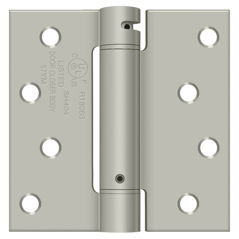 Deltana DSH44U15 4" x 4" Spring Hinge; Satin Nickel Finish