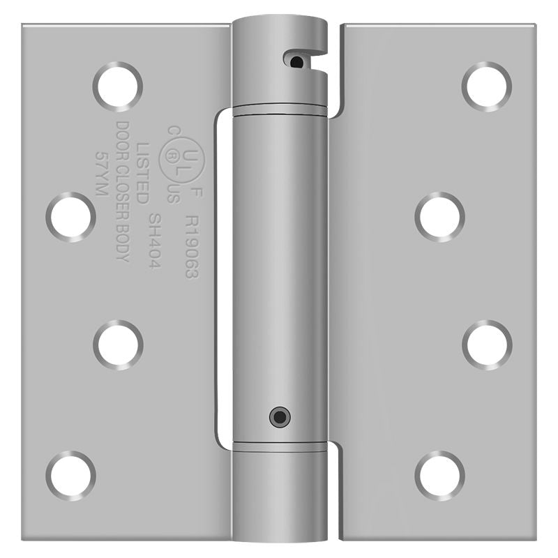 Deltana DSH44U32D 4" x 4" Spring Hinge; Satin Stainless Steel Finish