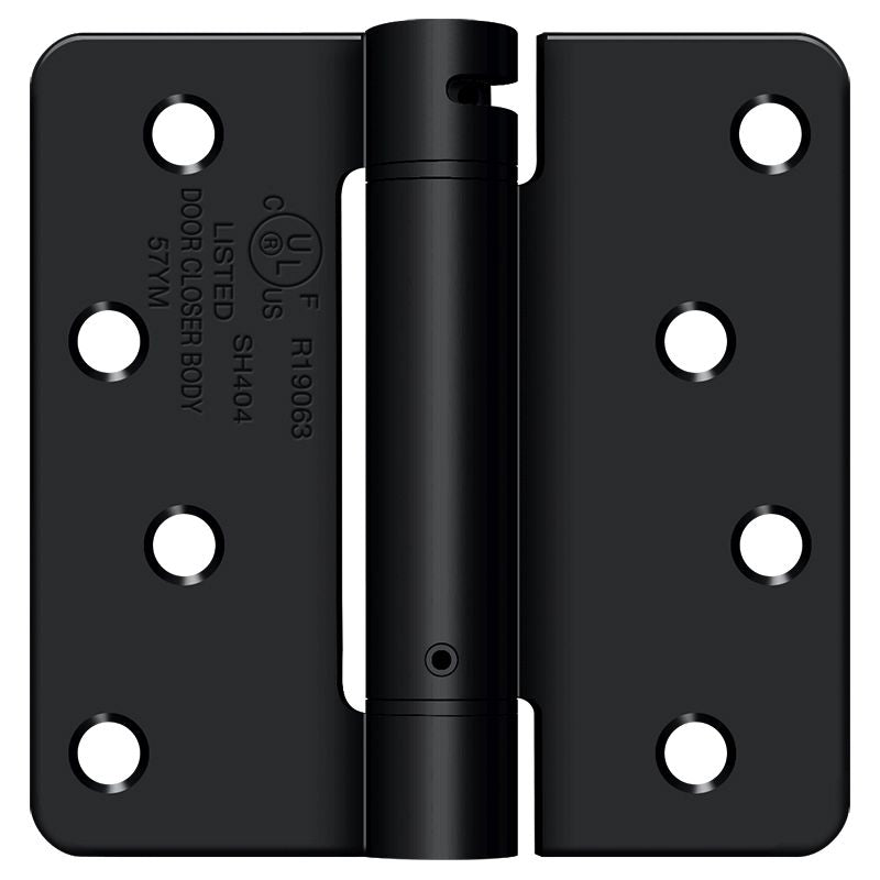 Deltana DSH4R41B 4" x 4" x 1/4" Spring Hinge; Flat Black Finish