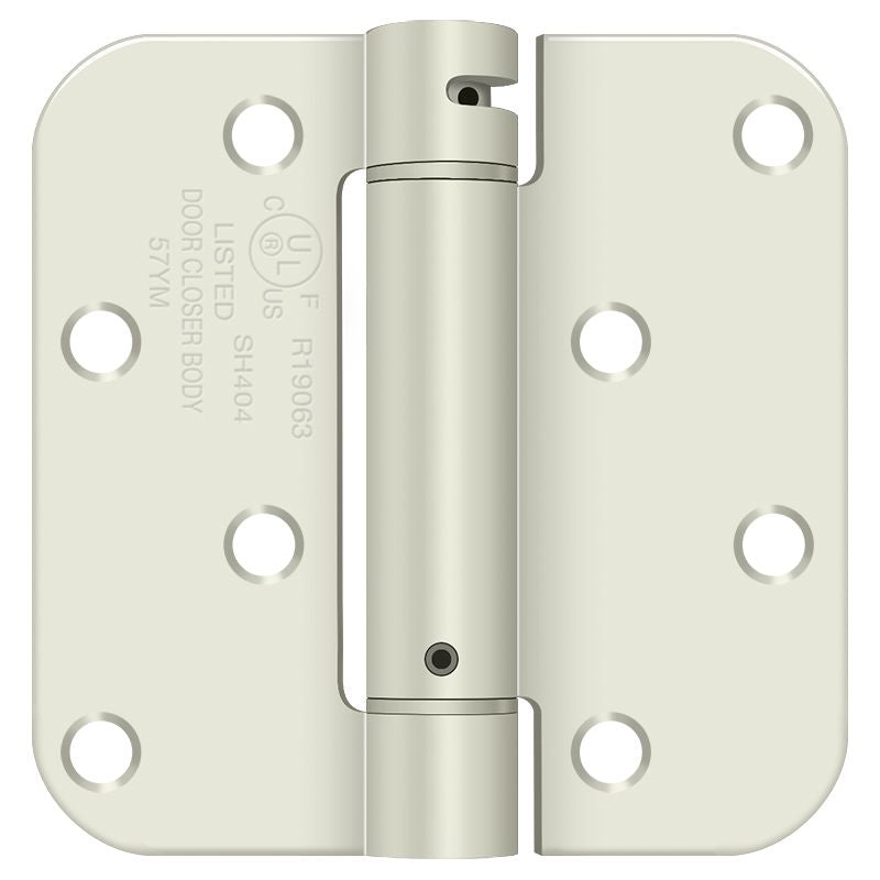 Deltana DSH4R5USPWBM 4" x4" 5/8" Radius Spring Hinge Benchmark; Prime Coat Finish