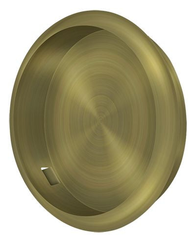 Deltana FP221RU5 Flush Pull; Round; 2-1/8" Diameter; Antique Brass Finish