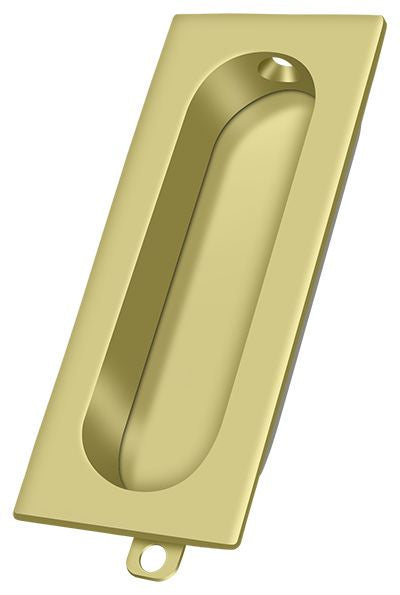 Deltana FP222U3 Flush Pull; Rectangle; 3-1/8" x 15/16"; Bright Brass Finish