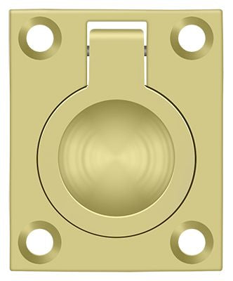 Deltana FRP175U3 Flush Ring Pull; 1-3/4" x 1-3/8"; Bright Brass Finish