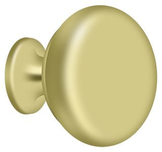 Deltana KR114U3 Knob Round Solid; Bright Brass Finish