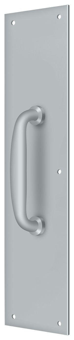 Deltana PPH55U26D Push Plate with Handle 3-1/2" x 15 " - Handle 5 1/2"; Satin Chrome Finish