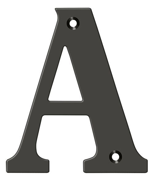 Deltana RL4A-10B 4" Residential Letter A; Oil Rubbed Bronze Finish