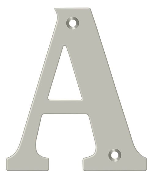 Deltana RL4A-15 4" Residential Letter A; Satin Nickel Finish