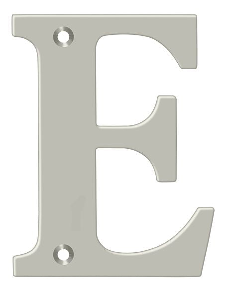 Deltana RL4E-15 4" Residential Letter E; Satin Nickel Finish