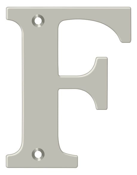 Deltana RL4F-15 4" Residential Letter F; Satin Nickel Finish