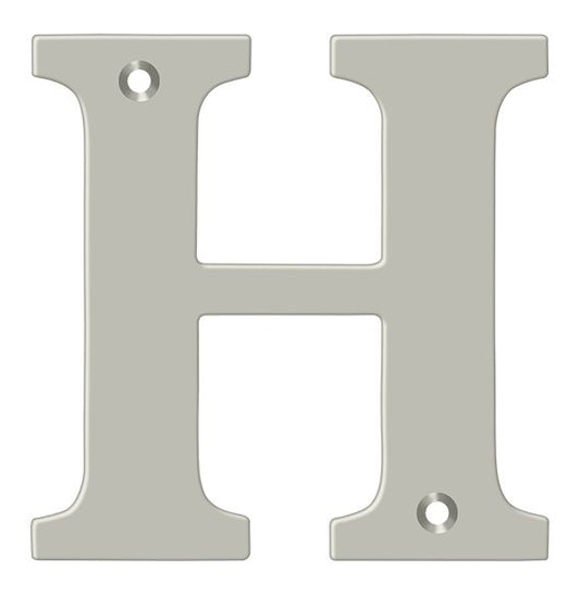 Deltana RL4H-15 4" Residential Letter H; Satin Nickel Finish