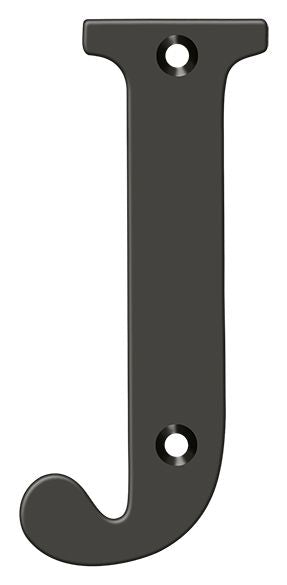 Deltana RL4J-10B 4" Residential Letter J; Oil Rubbed Bronze Finish