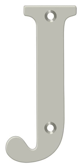 Deltana RL4J-15 4" Residential Letter J; Satin Nickel Finish