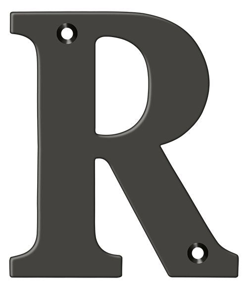 Deltana RL4R-10B 4" Residential Letter R; Oil Rubbed Bronze Finish