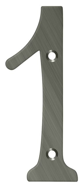 Deltana RN4-1U15A 4" Numbers; Solid Brass; Antique Nickel Finish
