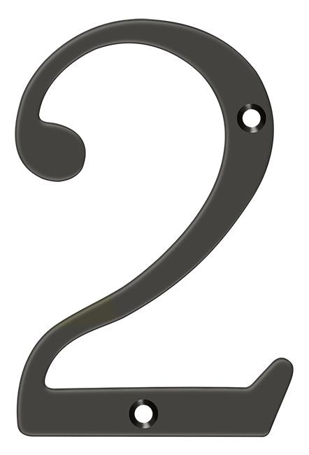 Deltana RN4-2U10B 4" Numbers; Solid Brass; Oil Rubbed Bronze Finish