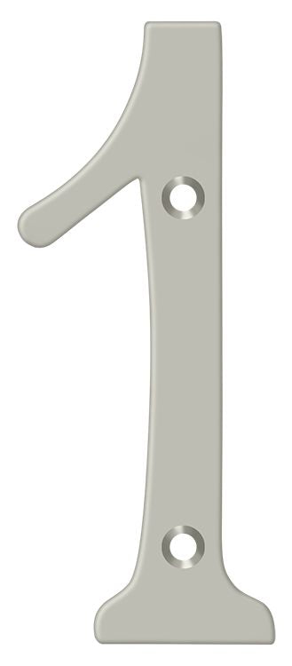 Deltana RN6-1U15 6" Numbers; Solid Brass; Satin Nickel Finish