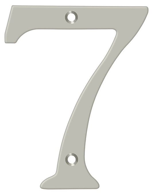 Deltana RN6-7U15 6" Numbers; Solid Brass; Satin Nickel Finish