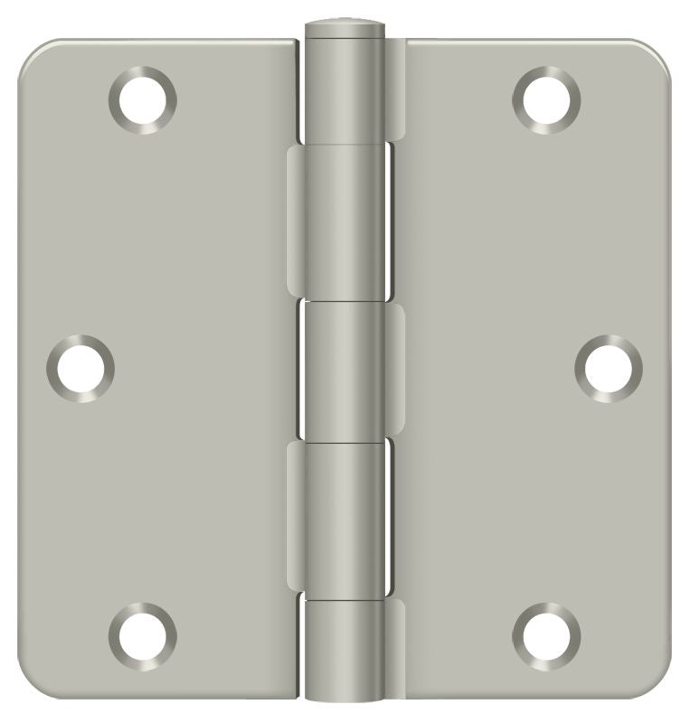 Deltana S35R415 3-1/2" x 3-1/2" x 1/4" Radius Hinge; Residential Thickness; Satin Nickel Finish