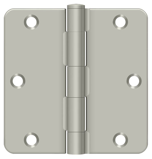 Deltana S35R415 3-1/2" x 3-1/2" x 1/4" Radius Hinge; Residential Thickness; Satin Nickel Finish