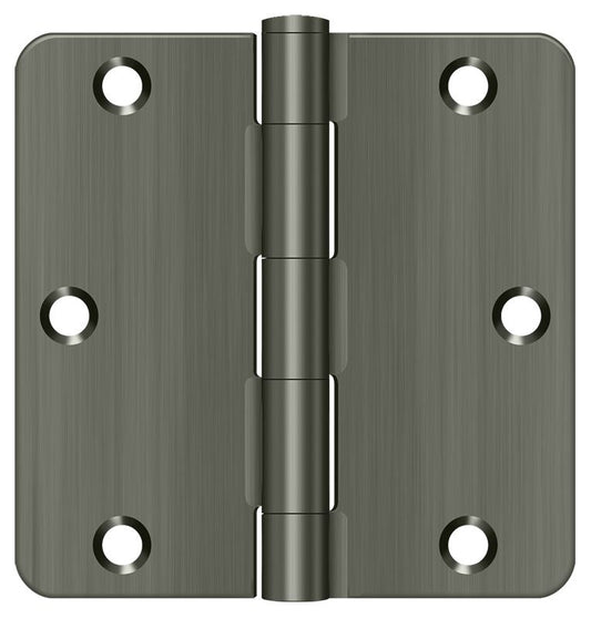 Deltana S35R415A 3-1/2" x 3-1/2" x 1/4" Radius Hinge; Residential Thickness; Antique Nickel Finish