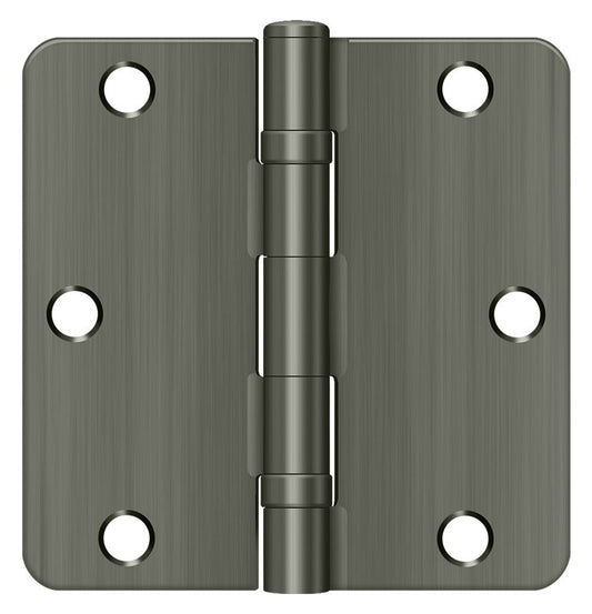 Deltana S35R4BB15A 3-1/2" x 3-1/2" x 1/4" Radius Hinge; Ball Bearing; Antique Nickel Finish