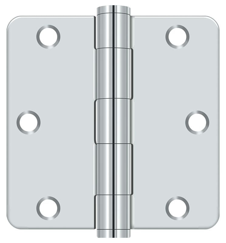 Deltana S35R4HD26 3-1/2" x 3-1/2" x 1/4" Radius Hinge; Heavy Duty; Bright Chrome Finish