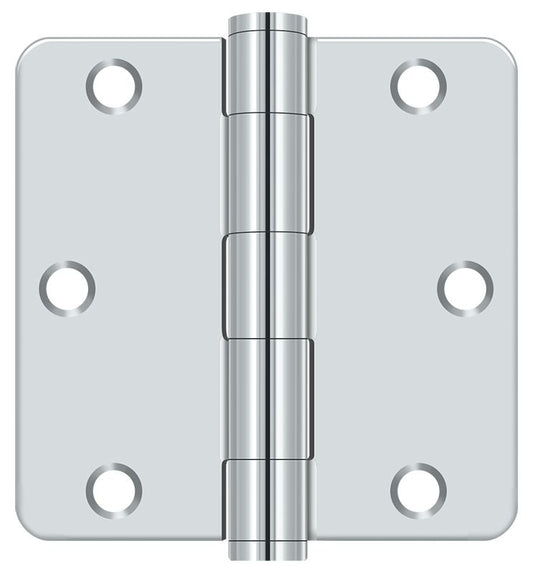 Deltana S35R4HD26 3-1/2" x 3-1/2" x 1/4" Radius Hinge; Heavy Duty; Bright Chrome Finish