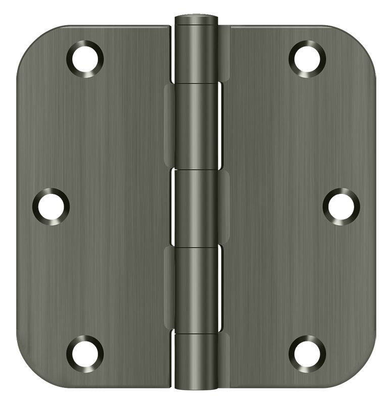 Deltana S35R515A 3-1/2" x 3-1/2" x 5/8" Radius Hinge; Residential Thickness; Antique Nickel Finish
