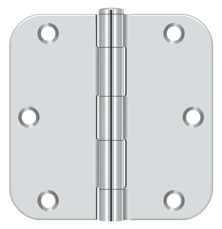 Deltana S35R526 3-1/2" x 3-1/2" x 5/8" Radius Hinge; Residential Thickness; Bright Chrome Finish