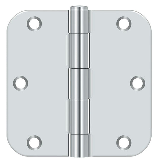 Deltana S35R526 3-1/2" x 3-1/2" x 5/8" Radius Hinge; Residential Thickness; Bright Chrome Finish