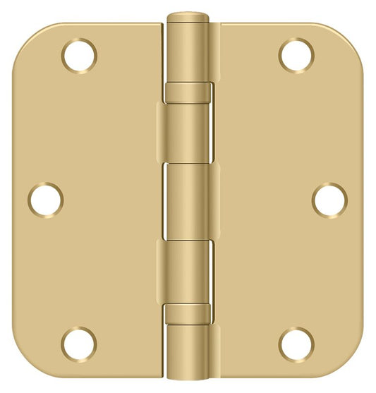 Deltana S35R5BB4 3-1/2" x 3-1/2" x 5/8" Radius Hinge; Ball Bearing; Satin Brass Finish