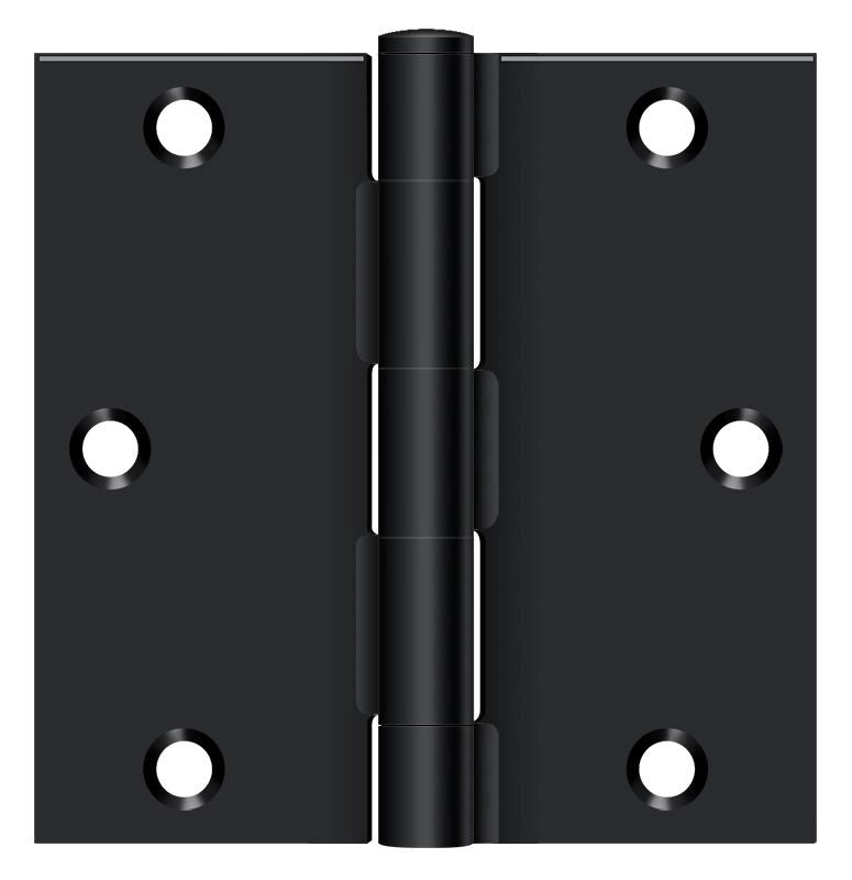 Deltana S35U1B-R 3-1/2" x 3-1/2" Square Hinge; Flat Black Finish