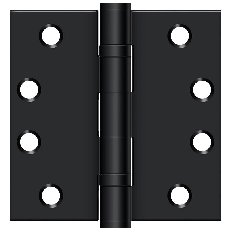 Deltana S44HDBB1B 4" x 4" Square Hinge; Heavy Duty; Ball Bearings; Flat Black Finish