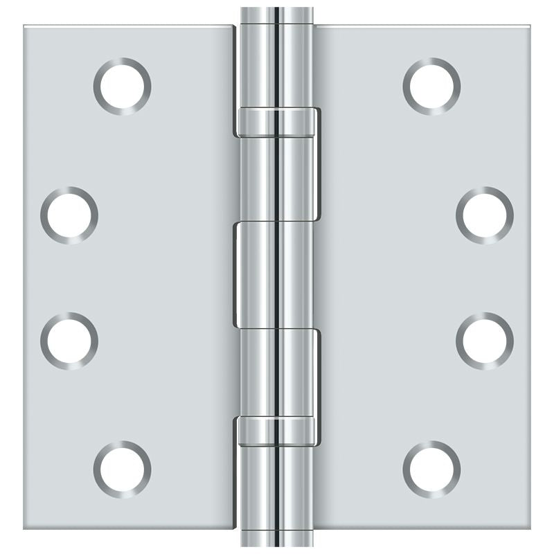 Deltana S44HDBB26 4" x 4" Square Hinge; Heavy Duty; Ball Bearings; Bright Chrome Finish