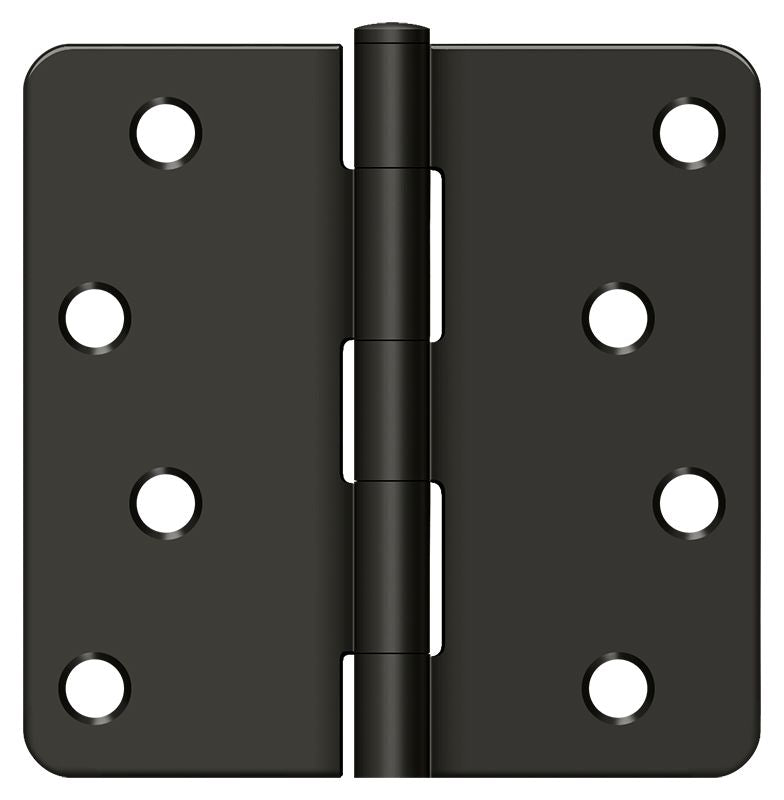 Deltana S44R410B 4" x 4" x 1/4" Radius Hinge; Oil Rubbed Bronze Finish