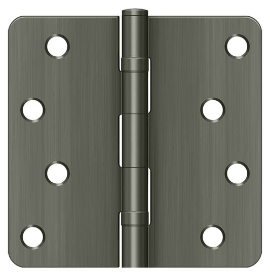 Deltana S44R4BB15A 4" x 4" x 1/4" Radius Hinge; Ball Bearings; Antique Nickel Finish