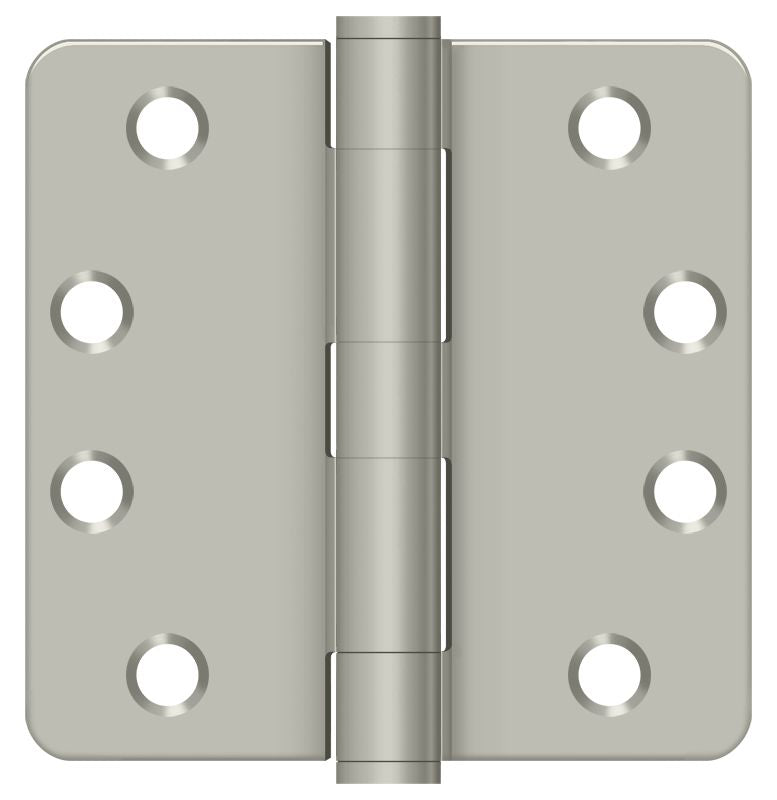 Deltana S44R4HD15 4" x 4" x 1/4" Radius Hinge; Heavy Duty; Satin Nickel Finish