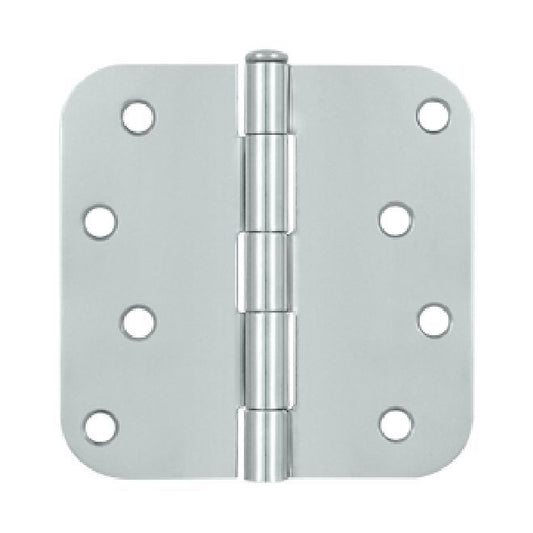 Deltana S44R526 4" x 4" x 5/8" Radius Hinge; Bright Chrome Finish