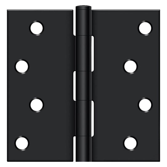 Deltana S44U1B-R 4" x 4" Square Hinge; Flat Black Finish