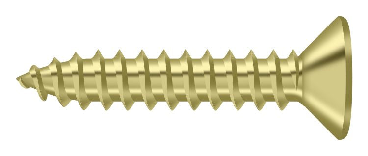 Deltana SCWB1010U3 Wood Screw; SB; #10 x 1"; Bright Brass Finish