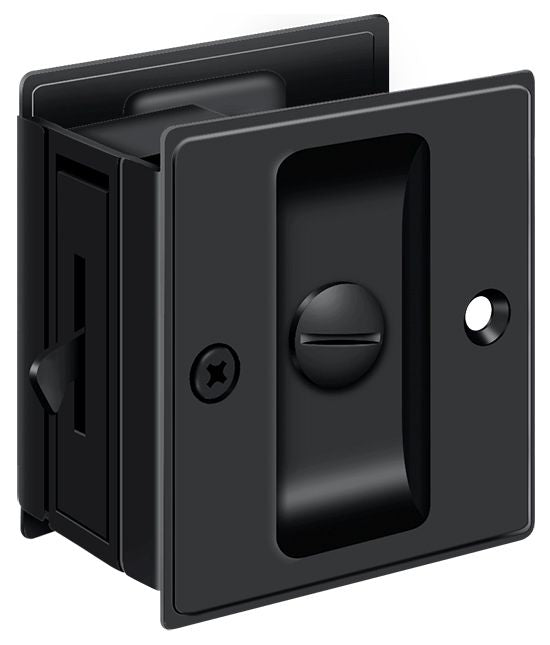 Deltana SDL25U19 Pocket Lock; 2-1/2" x 2-3/4" Privacy; Black Finish